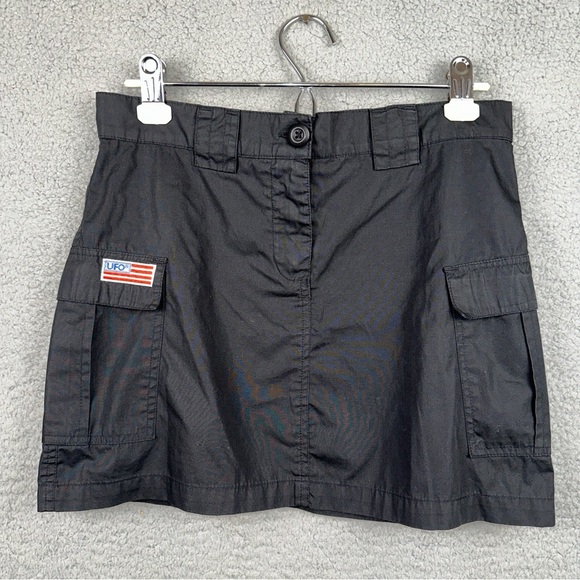 UFO Dresses & Skirts - UFO Contemporary Skirt Womens Small Black Army Wind Side Cargo Pockets Mini